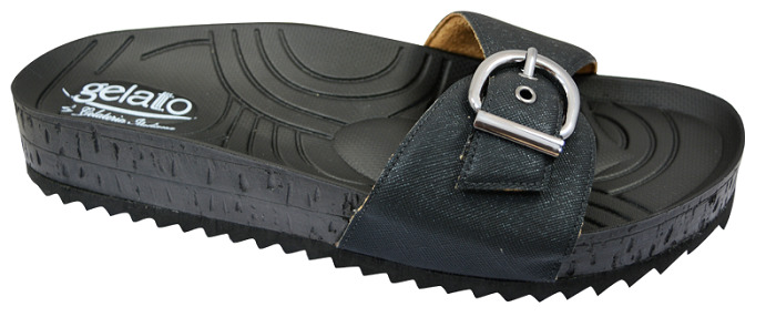 CIABATTA WOODSTOCK METALLIC BLACK 37/38 - Farmacia Castello Srl