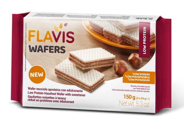 FLAVIS WAFERS NOCCIOLA APROTEICO 3 PORZIONI DA 50 G - Farmacia Castello Srl