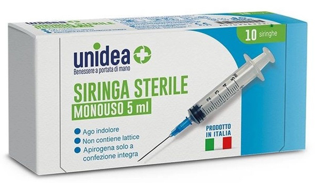 UNIDEA SIRINGA DA 5ML MONOUSO 10 PEZZI - Farmacia Castello Srl