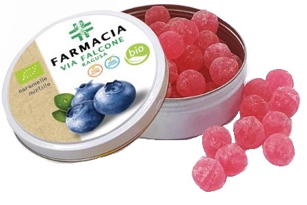 CARAMELLE BIOLOGICHE MIRTILLO 50 G - Farmacia Castello Srl