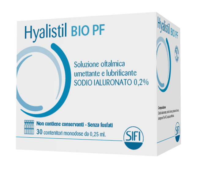 HYALISTIL BIO PF SOLUZIONE OFTALMICA PHOSPHATE FREE MONODOSE A BASE DI ACIDO IALURONICO 0,2% 30 FLACONCINI 0,25 ML - Farmacia Castello Srl