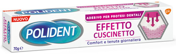 POLIDENT FISSATIVO EFFETTO CUSCINETTO ADESIVO PER PROTESI DENTALI 70 G - Farmacia Castello Srl