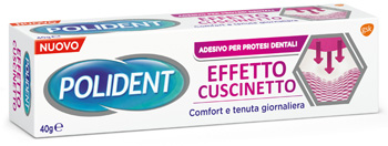 POLIDENT FISSATIVO EFFETTO CUSCINETTO ADESIVO PER PROTESI DENTALI 40 G - Farmacia Castello Srl