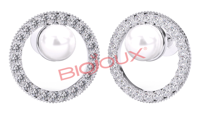 ORECCHINI POST FORATURA PEARL IN CRYSTAL CIRCLE BJT985 - Farmacia Castello Srl