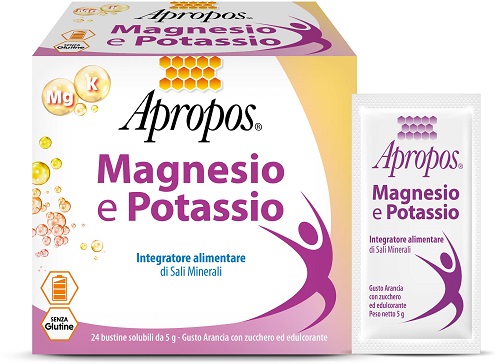 APROPOS MAGNESIO POTASSIO 24 BUSTINE DA 5 G GUSTO ARANCIA - Farmacia Castello Srl
