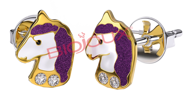 ORECCHINO STERILE BJT702 GP VIOLET UNICORN - Farmacia Castello Srl