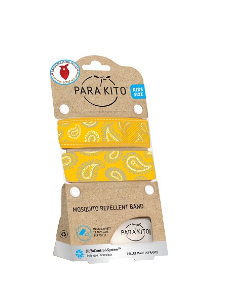 BRACCIALE ANTIZANZARE PARAKITO EFAS BANDANA KIDS GIALLO - Farmacia Castello Srl