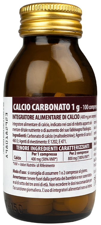 CALCIO CARBONATO NUOVA FORMULA 1 G 100 COMPRESSE - Farmacia Castello Srl