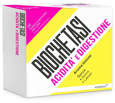 BIOCHETASI ACIDITA' E DIGESTIONE 20 BUSTE GRANULATO AROMA LIMONE - Farmacia Castello Srl
