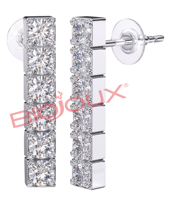 ORECCHINI IN-LINE ZIRCONS 18MM - Farmacia Castello Srl