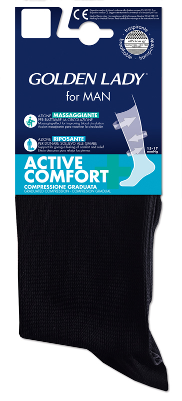 CALZA UOMO GOLDEN LADY FOR MAN ACTIVE COMFORT NERO 39-41 - Farmacia Castello Srl