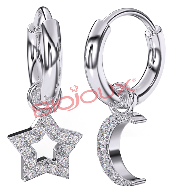 BJT228 ORECCHINO STAR&MOON HEART - Farmacia Castello Srl