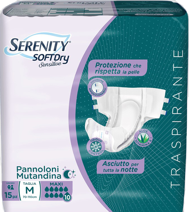 PANNOLONE MUTANDINA SERENITY SD SENSITIVE MAXI M 15 PEZZI - Farmacia Castello Srl