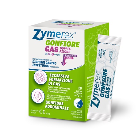 ZYMEREX GONFIORE GAS DOPPIA AZIONE CON S+E COMPLEX 20 BUSTINE MONODOSE DA 2 G - Farmacia Castello Srl