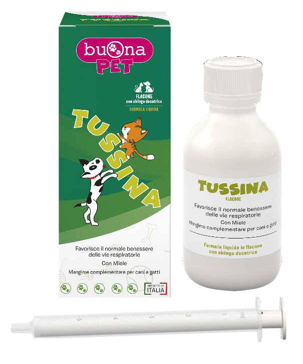 TUSSINA FLACONE CANI E GATTI CON SIRINGA DOSATRICE 100 G BUONAPET - Farmacia Castello Srl