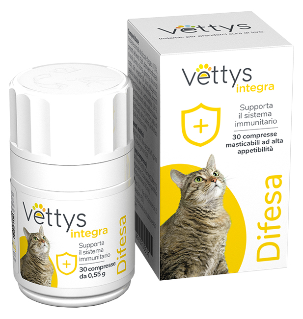 VETTYS INTEGRA DIFESA GATTO 30 COMPRESSE MASTICABILI - Farmacia Castello Srl