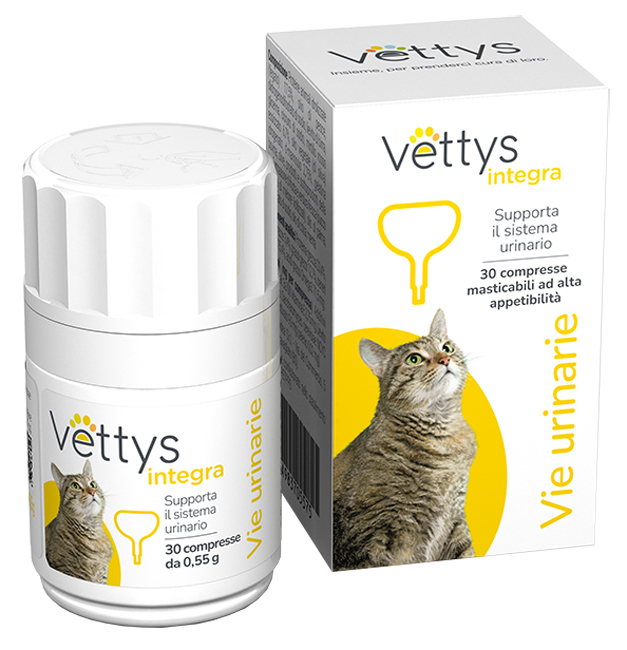 VETTYS INTEGRA VIE URINARIE GATTO 30 COMPRESSE MASTICABILI - Farmacia Castello Srl