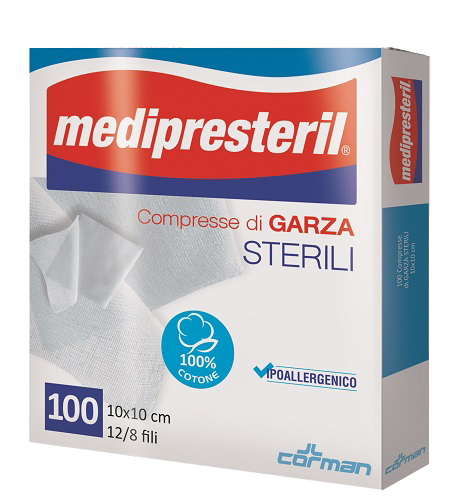 GARZA COMPRESSA MEDIPRESTERIL 12/8 FU 10X10CM 100 PEZZI - Farmacia Castello Srl