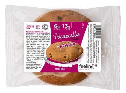FEELING OK FOCACCELLA OLIVES 80 G - Farmacia Castello Srl