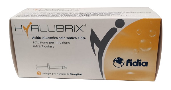 SIRINGA INTRA-ARTICOLARE HYALUBRIX ACIDO IALURONICO 1,5% 30 MG 2 ML 3 PEZZI NO ETO - Farmacia Castello Srl