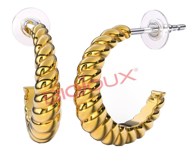 BJT266 ORECCHINO TWIST AGAIN 16 MM GOLD PLATED - Farmacia Castello Srl