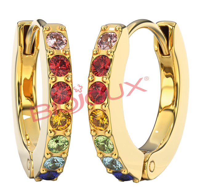 ORECCHINI CRYSTAL HOOP MULTICOLOR ORO 1 PAIO - Farmacia Castello Srl