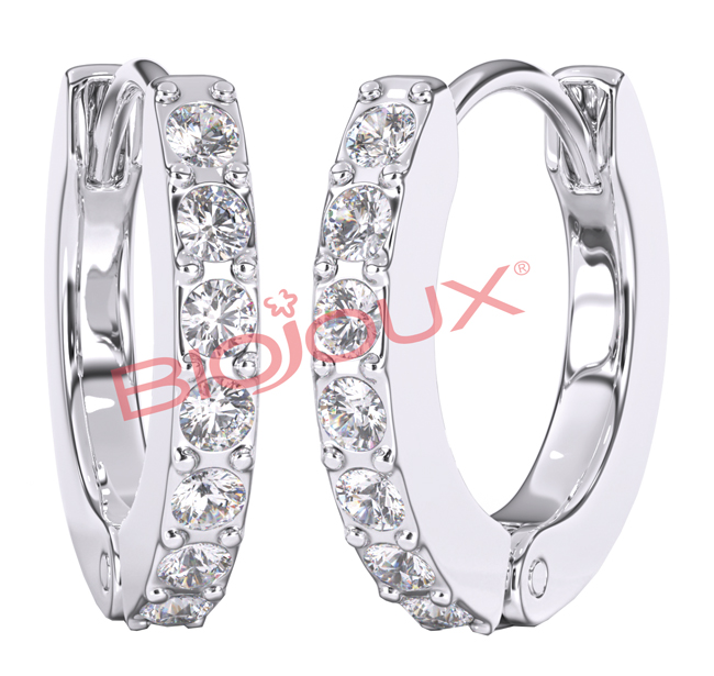 ORECCHINI WHITE CRYSTAL HOOP 1 PAIO - Farmacia Castello Srl