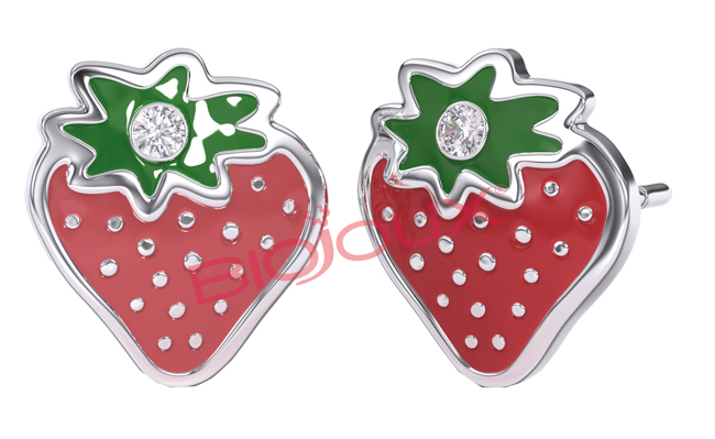 ORECCHINI FRAGOLA WITH SWAROVSKI 1 PAIO - Farmacia Castello Srl