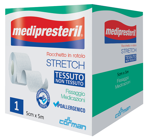 MEDIPRESTERIL ROCCHETTO ROTOLO STRETCH TESSUTO NON TESSUTO 5 CM X 500 CM - Farmacia Castello Srl
