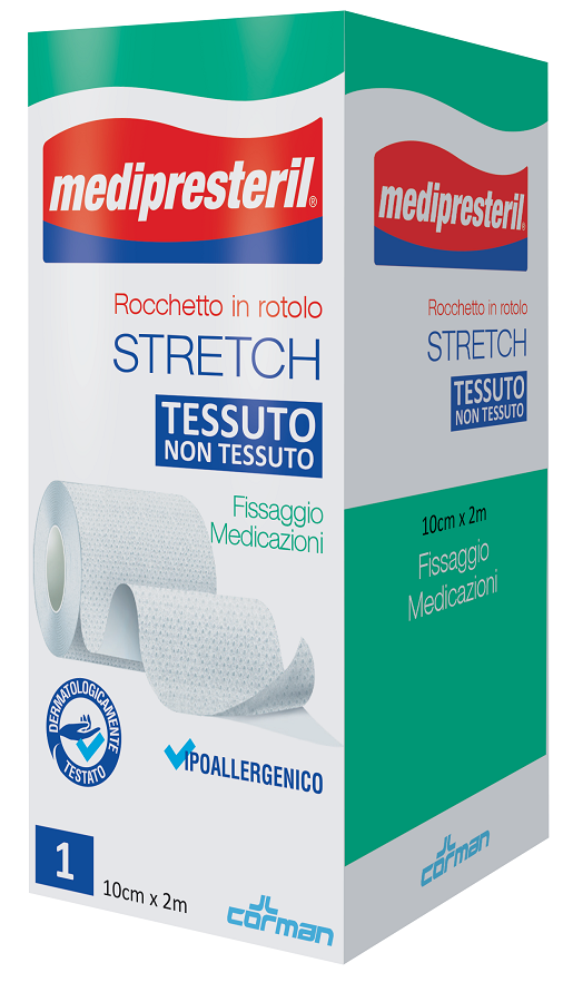 MEDIPRESTERIL ROCCHETTO ROTOLO STRETCH TESSUTO NON TESSUTO 10 CM X 200 CM - Farmacia Castello Srl