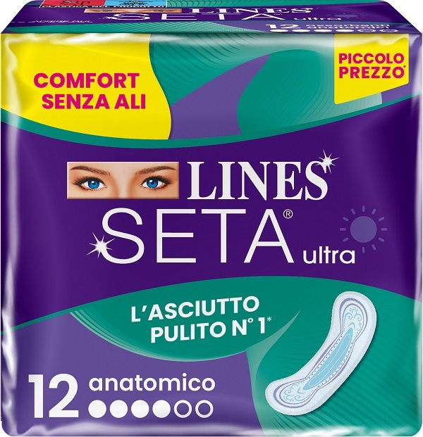 LINES SETA ULTRA ASSORBENTI ANATOMICO DWCT 12 PEZZI - Farmacia Castello Srl