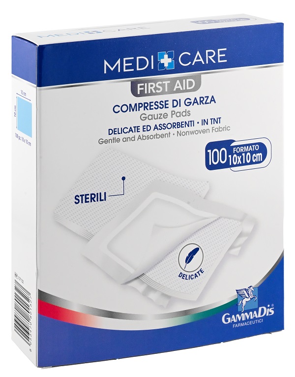 GARZA MEDICARE TNT 10X10 CM 100 PEZZI - Farmacia Castello Srl