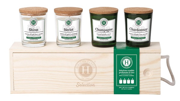HIMALAYA SELEZIONE CANDELE PROFUMATE AL VISO SHIRAZ, MERLOT, CHAMPAGNE E CHARDONNAY - Farmacia Castello Srl