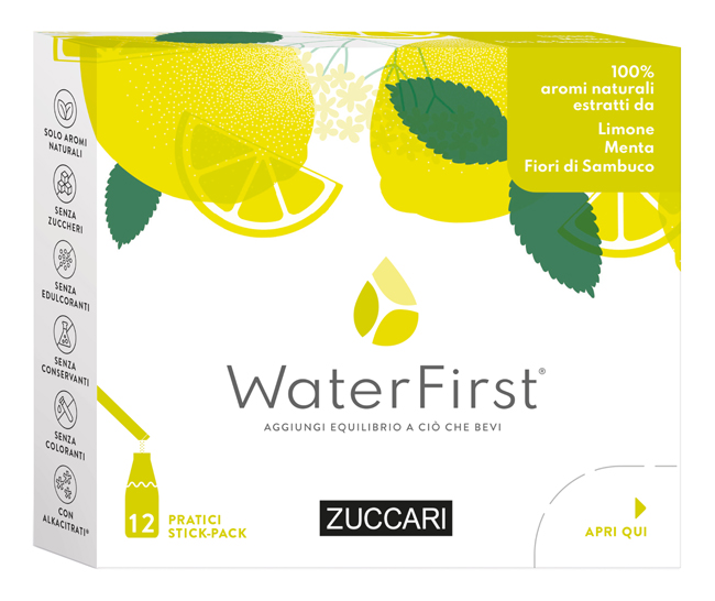 WATER FIRST LIMONE-MENTA-FIORI DI SAMBUCO 12 STICK PACK - Farmacia Castello Srl