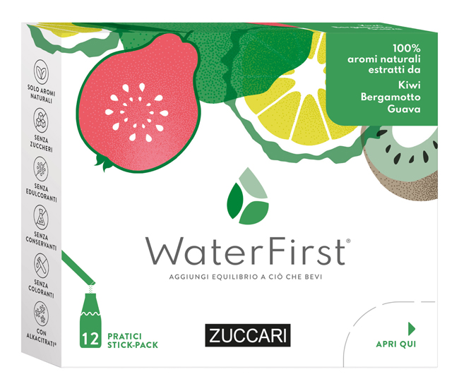 WATER FIRST KIWI-BERGAMOTTO-GUAVA 12 STICK PACK - Farmacia Castello Srl