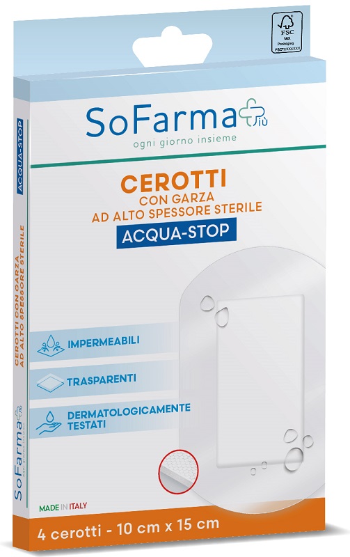 CEROTTO ACQUASTOP 10X15 CM 4 PEZZI SOFARMAPIU' - Farmacia Castello Srl