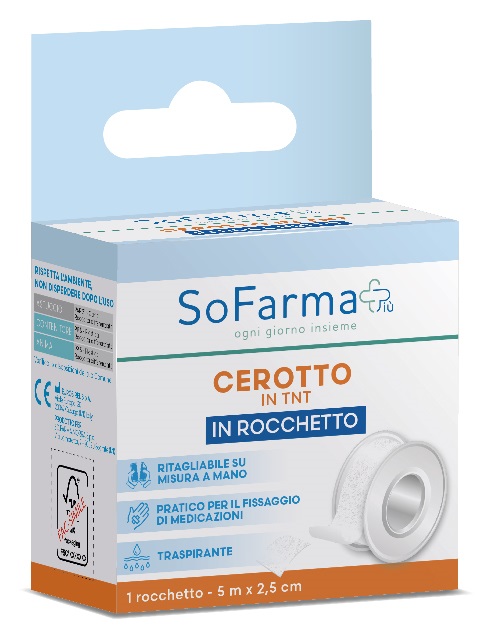 ROCCHETTO TESSUTO NON TESSUTO M 5X2,5 CM SOFARMAPIU' - Farmacia Castello Srl