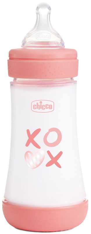 CHICCO BIBERON P5 240ML MED SILICONE GIRL - Farmacia Castello Srl