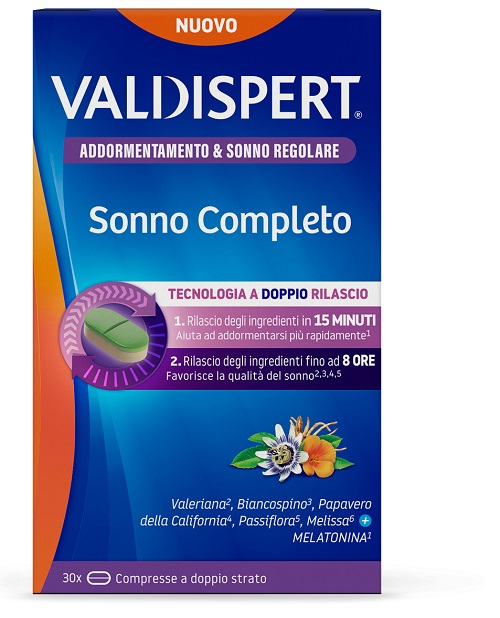 VALDISPERT SONNO COMPLETO 30 COMPRESSE A DOPPIO STRATO - Farmacia Castello Srl