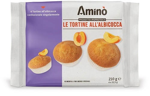 AMINO' LE TORTINE ALBICOCCA 4 PEZZI DA 52,5 G - Farmacia Castello Srl