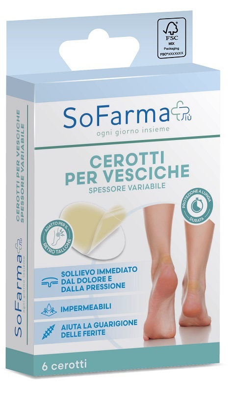 CEROTTO VESCICA RETROTALLONE OVALE 44X66 MM SOFARMAPIU' 6 EPZZI - Farmacia Castello Srl