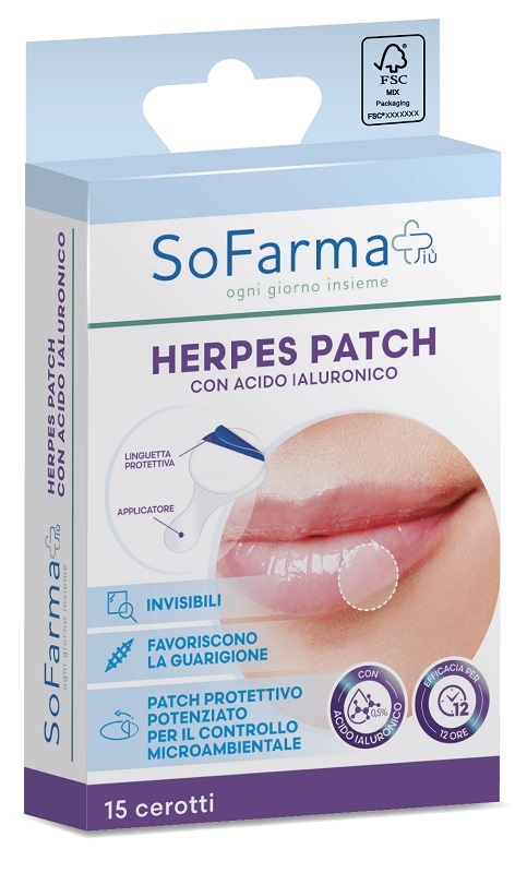 CEROTTO HERPES PATCH CON ACIDO IALURONICO SOFARMAPIU' 15 PEZZI - Farmacia Castello Srl