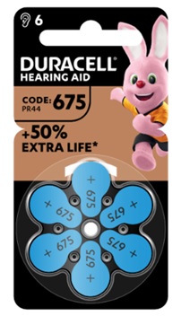 DURACELL EASY TAB 675 BLU BATTERIA PER APPARECCHIO ACUSTICO 6 PEZZI - Farmacia Castello Srl