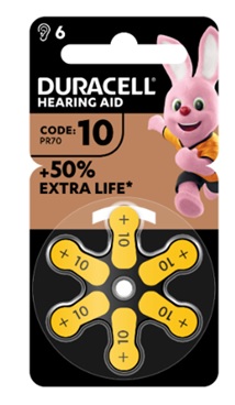 DURACELL EASY TAB 10 GIALLO BATTERIA PER APPARECCHIO ACUSTICO 6 PEZZI - Farmacia Castello Srl