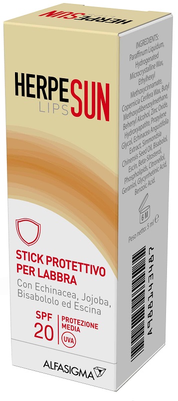 HERPESUN LIP STICK LABBRA SPF 20 5 ML - Farmacia Castello Srl