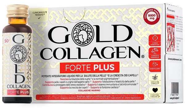 GOLD COLLAGEN FORTE PLUS 10 FLACONCINI DA 50 ML 8G COLLAGENE - Farmacia Castello Srl