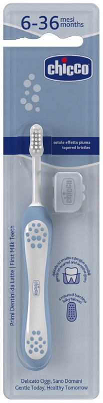 CHICCO SPAZZOLINO 6 MESI+ AZZURRO - Farmacia Castello Srl