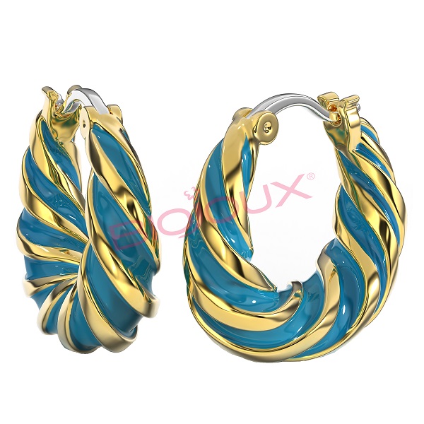 BJT366 ORECCHINO ALARA TURQUOISE GOLD PLATED - Farmacia Castello Srl