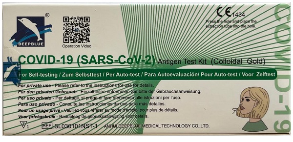 TEST ANTIGENICO RAPIDO COVID-19 DEEPBLUE AUTODIAGNOSTICO RILEVAZIONE QUALITIVA ANTIGENI SARS-COV-2 IN TAMPONI NASALI 1 PEZZO - Farmacia Castello Srl