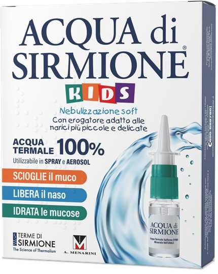 ACQUA DI SIRMIONE KIDS NEBULIZZAZIONE SOFT ACQUA TERMALE 100% 6 FLACONCINI PLURIDOSE X 15 ML - Farmacia Castello Srl